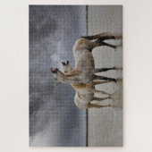 Paar van Camargue Horse Stallions, Zuid-Frankrijk Legpuzzel (Verticaal)