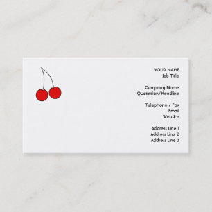 Paar van Cherries. Zwart, rood en wit. Visitekaartje