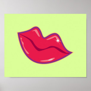 Paar van Cherry Red Lips Poster