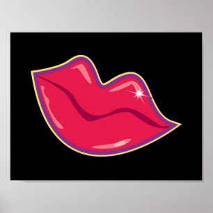Paar van Cherry Red Lips Poster