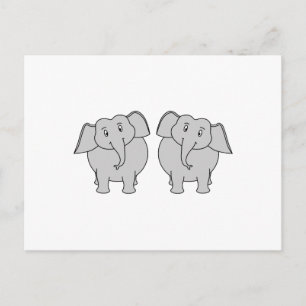 Paar van Cute Elephants. Paar. Briefkaart