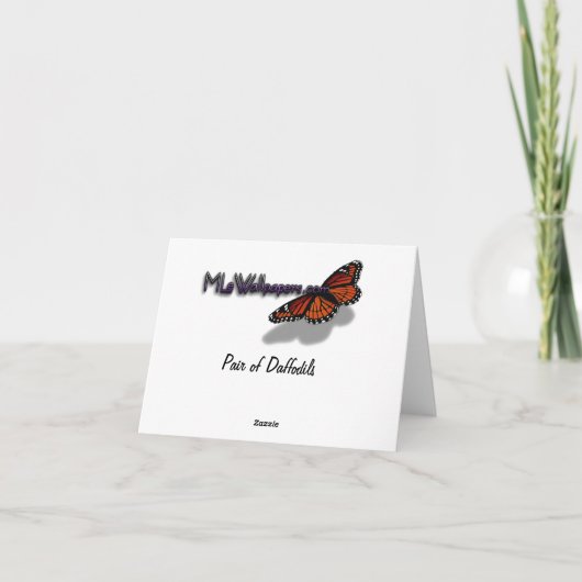 Paar van Daffodils Roze en Gele Lentbloemen Bedankkaart (Achterkant)