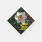 Paar van Daffodils Roze en Gele Lentbloemen Servetten (Hoek)