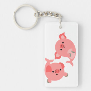 Paar van de Cartoon Mervarkens Acrylische Sleutelh Sleutelhanger