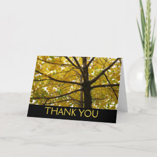 Paar van de Natuur van de herfst van de Gele Maple Bedankkaart