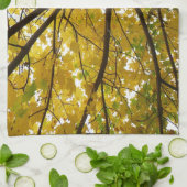 Paar van de Natuur van de herfst van de Gele Maple Theedoek (Gevouwen)