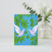 Paar van de witte duif briefkaart (Staand voorkant)