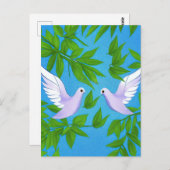 Paar van de witte duif briefkaart (Voorkant / Achterkant)