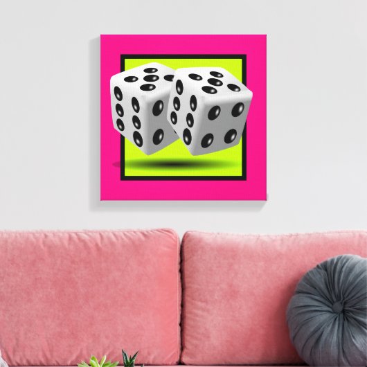 Paar van Dice Canvas Afdruk (Insitu (Woonkamer))