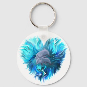 Paar van dolfijnen sleutelhanger