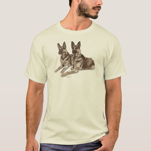 Paar van Duitse herderhonden T-shirt (Voorkant)