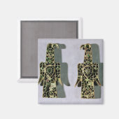 Paar van Eagle-Shaped Brooches (metaal en amel) Magneet (Voorkant / Achterkant)