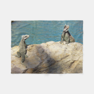 Paar van Iguanas Tropical Wildlife Photography Fleece Deken
