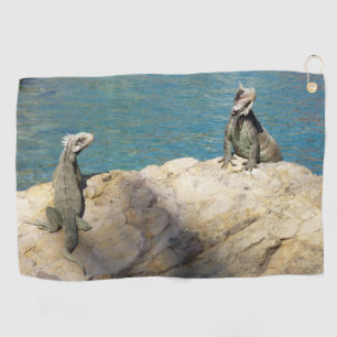 Paar van Iguanas Tropical Wildlife Photography Golfhanddoek