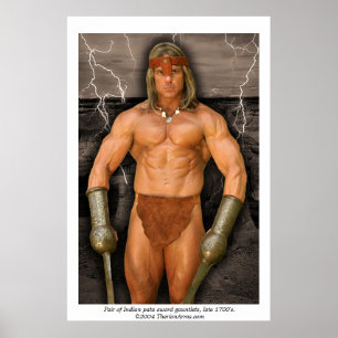 Paar van Indische patazwaardhandjes - poster