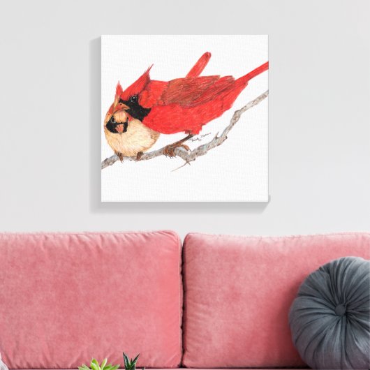 Paar van kardinalen canvas afdruk (Insitu (Woonkamer))