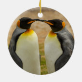 Paar van King Penguins, Falklands Keramisch Ornament (Achterkant)