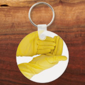 Paar van latexhandschoenen sleutelhanger (Voorkant)