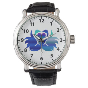 Paar van liefdeszwanen (Hansa puuttuwa) Horloge