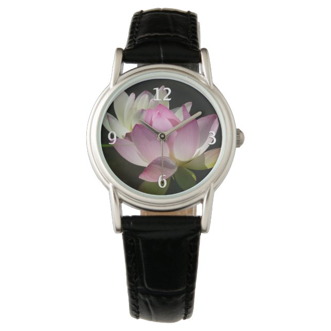 Paar van Lotus Flowers II Horloge (Voorkant)