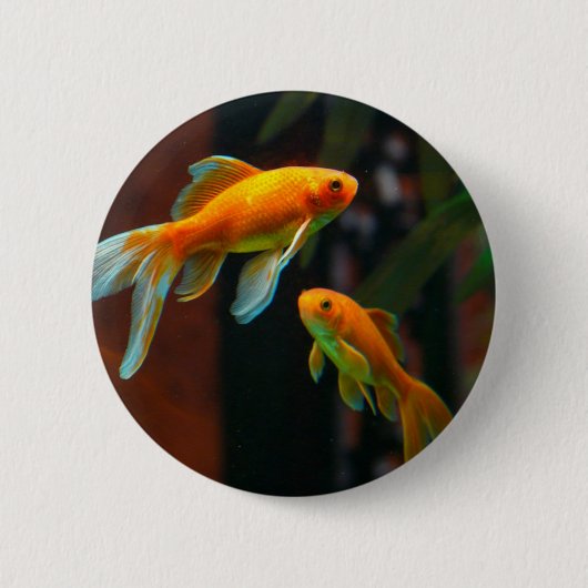 Paar van Lucky Goldfish Ronde Button 5,7 Cm (Voorkant)