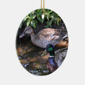 Paar van Mated Mallard Ducks Keramisch Ornament (Rechts)