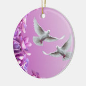 Paar van mooie witte doven keramisch ornament (Links)