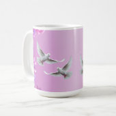 Paar van mooie witte doven koffiemok (Voorkant links)