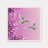 Paar van mooie witte doven servet (Voorkant)