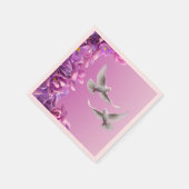 Paar van mooie witte doven servet (Hoek)