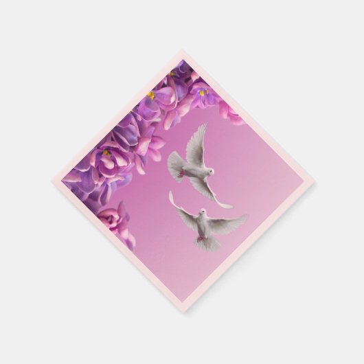 Paar van mooie witte doven servet (Hoek)