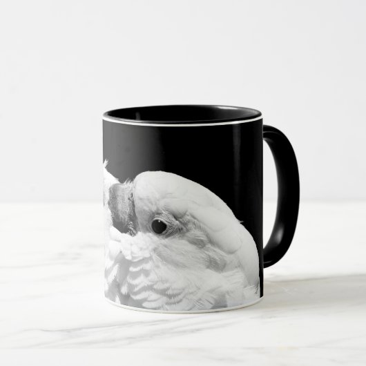 Paar van paraplu-cockatoes mok (Voorkant rechts)