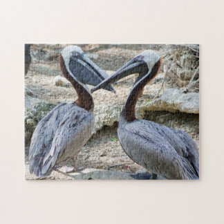 Paar van Pelicans Jigzaag Puzzle Legpuzzel