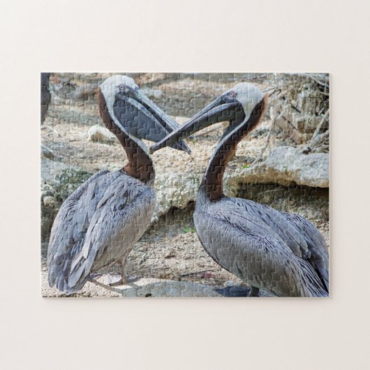 Paar van Pelicans Jigzaag Puzzle Legpuzzel (Horizontaal)