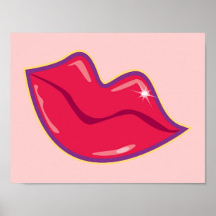 Paar van Rode Lips Poster