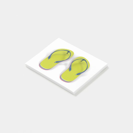 Paar van teenslippers post-it® notes (Schuin)