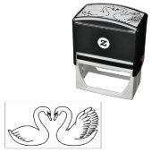 Paar van witte zwanen  zelfinktende stempel (In situ)