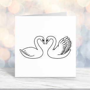 Paar van witte zwanen  zelfinktende stempel