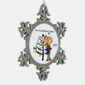 Paar verliefd eerste kerst sneeuwvlok Ornament (Links)