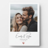 Paar Verloving Roos Gouden Hart Keepsake Fotoplaat (voorkant)