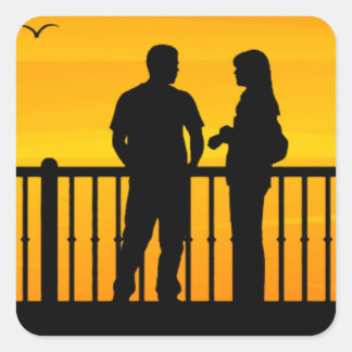 paar vierkante sticker