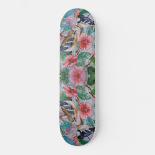 Paar vogelbloemen drijfplank - Schilderen Skateboard
