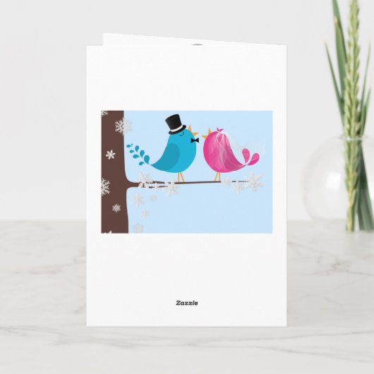 Paar vogels op bijkantoor | Winter Dank u wel Bedankkaart (Achterkant)