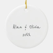 Paar Vriend Kerst Samen Schattigee Vogels Custom Keramisch Ornament (Achterkant)