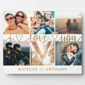 Paar waar ik van hou, Foto Collage Gold Script Hea Fotoplaat (Voorkant)