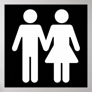 Paar WC-stijl Poster