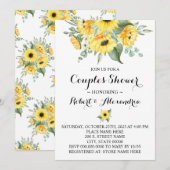 Paar Wedding Shower Sunflower Greenery Kaart (Voorkant / Achterkant)