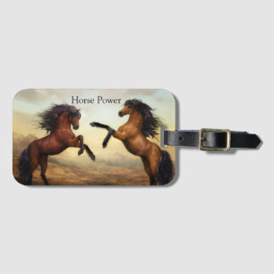 paar wilde paarden bagagelabel