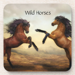 paar wilde paarden bier onderzetter
