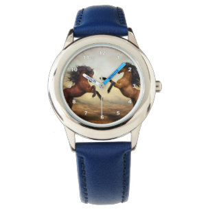 paar wilde paarden  horloge